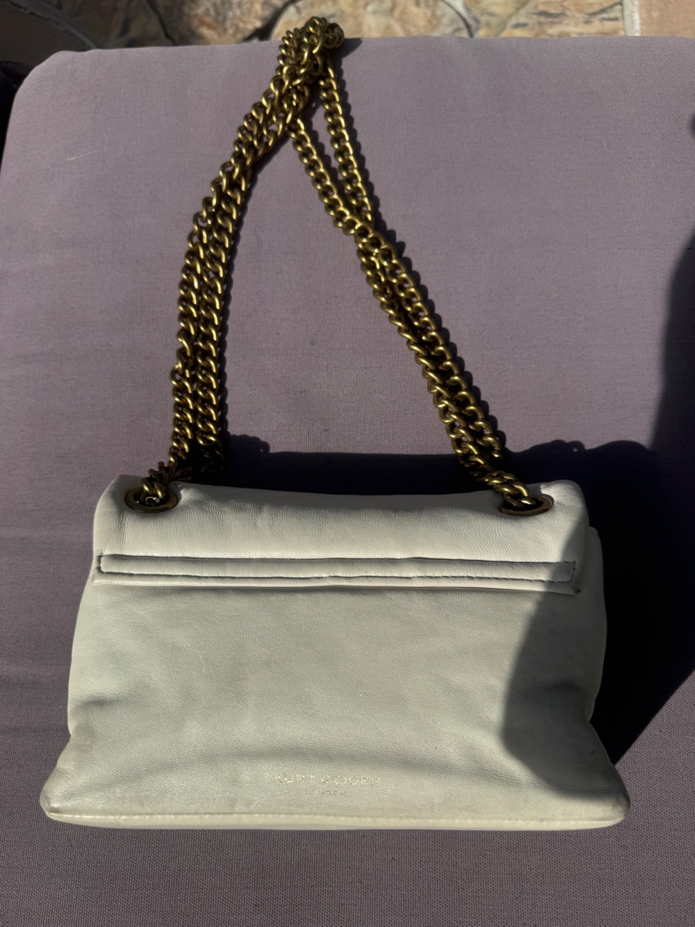 Kurt Geiger London Mini Kew Cream Leather Eagle Head Crossbody Bag GUC - Picture 8 of 16